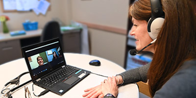 Provider on telehealth call with patient